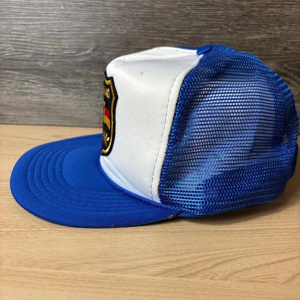 Vintage Deutschland Hat Cap Snapback Blue‎ Trucker Germany Patch Crest Logo